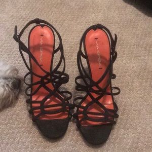 Black strappy vía spiga heels